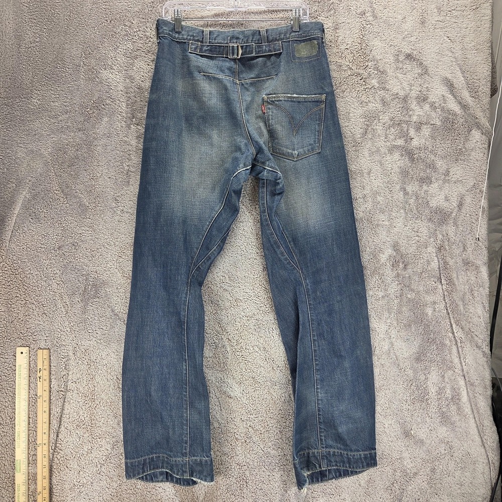 Vintage Levis Engineered Jeans Mens 31x34 Blue Twisted Buckle Back One Pocket